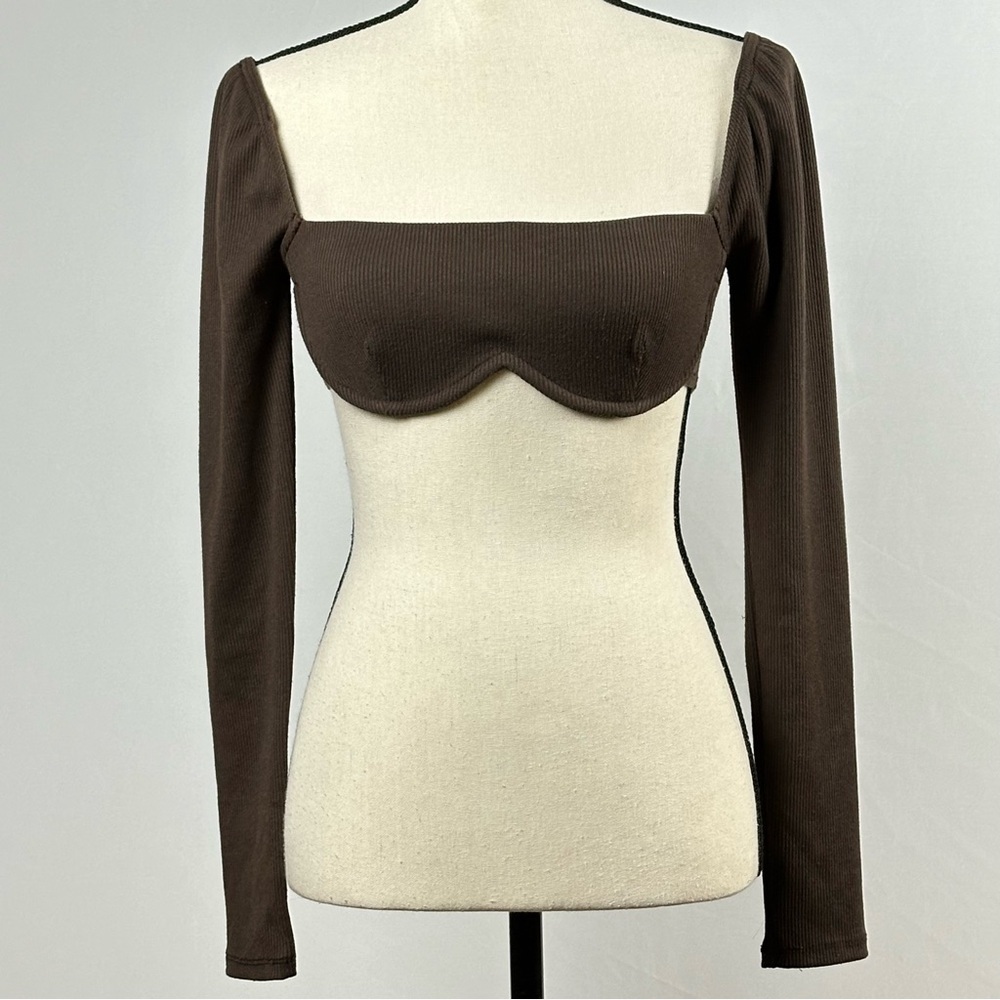 PRINCESS POLLY Becca long sleeve bandeau with underwire - size 4